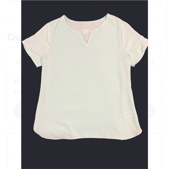 ✨ 2 Pack Bundle PRE-LOVED | Van Heusen Coral + Aqua Short Sleeve Tops✨ - Picture 3 of 5